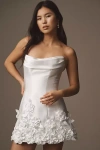 WATTERS ORNAMENT STRAPLESS ROSETTE FITTED MINI DRESS