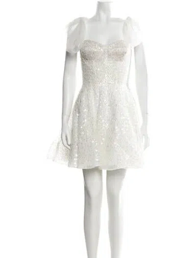 Pre-owned Watters Patterned Mini Dress In Neutrals
