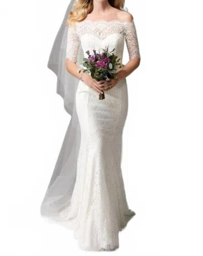 Watters Savannah Off-the-shoulder Wedding Dress In Ivory/oyster In White