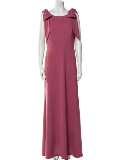 Pre-owned Watters Scoop Neck Long Dress In Burgundy