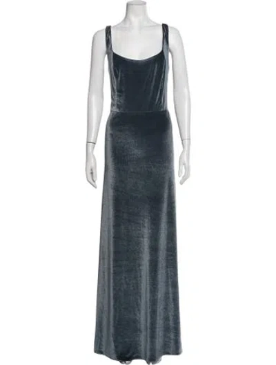 Pre-owned Watters Square Neckline Long Dress In Blue