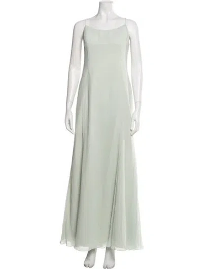 Pre-owned Watters Square Neckline Long Dress In Green