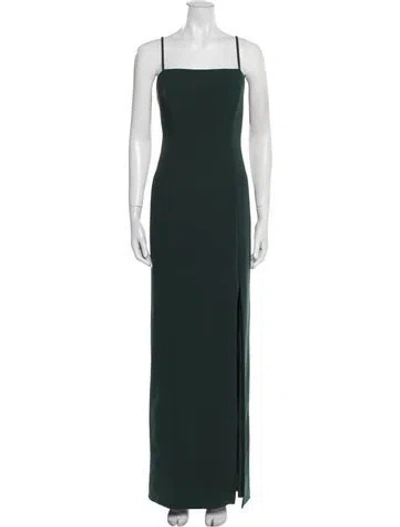 Pre-owned Watters Square Neckline Long Dress In Green