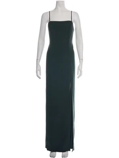 Pre-owned Watters Square Neckline Long Dress In Green