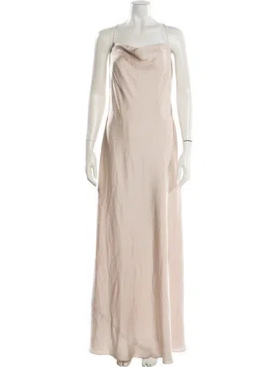 Pre-owned Watters Square Neckline Long Dress In Neutral