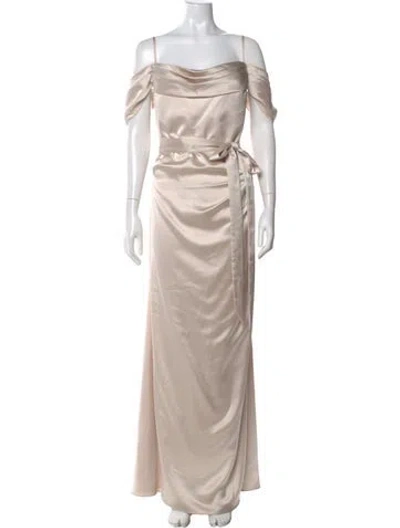 Pre-owned Watters Square Neckline Long Dress In Neutral