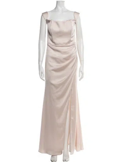 Pre-owned Watters Square Neckline Long Dress In Neutrals