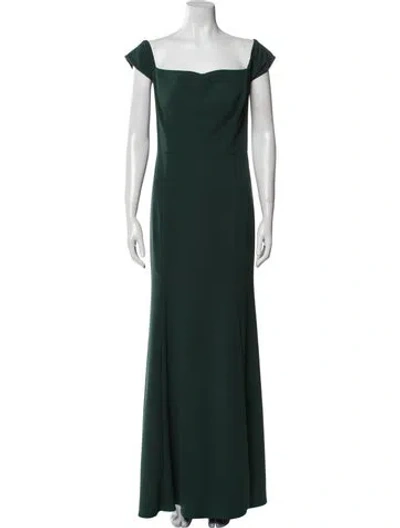 Pre-owned Watters Square Neckline Long Dress W/ Tags In Green