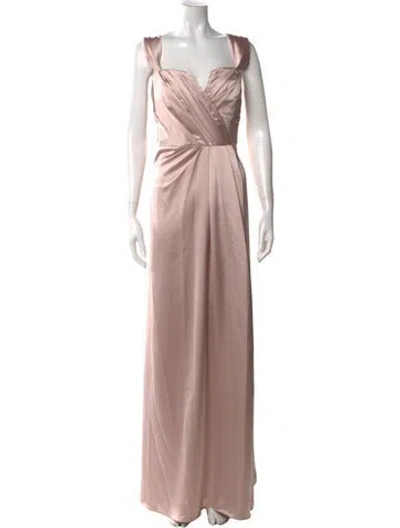 Pre-owned Watters Square Neckline Long Dress W/ Tags In Pink