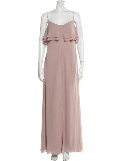 Pre-owned Watters Square Neckline Long Dress W/ Tags In Pink