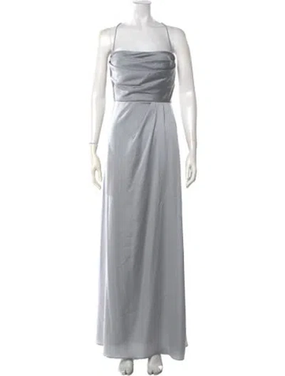 Pre-owned Watters Strapless Long Dress In Grey