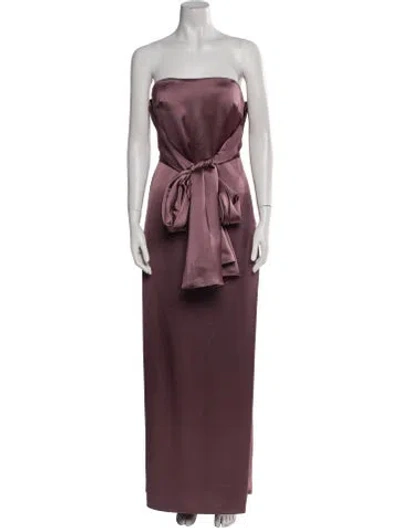 Pre-owned Watters Strapless Long Dress In Pink