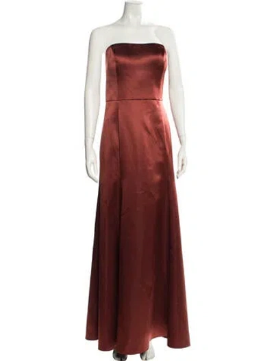Pre-owned Watters Strapless Long Dress W/ Tags In Red