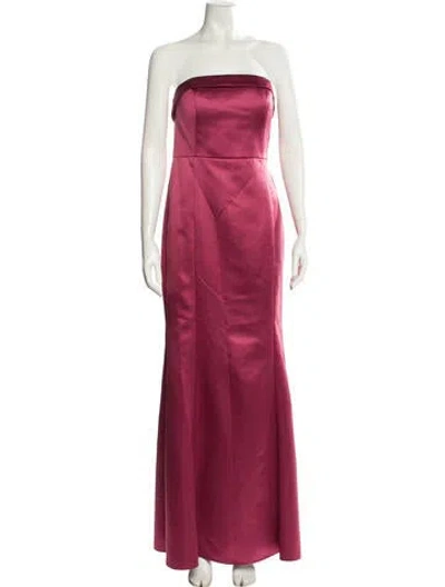 Pre-owned Watters Strapless Long Dress W/ Tags In Red