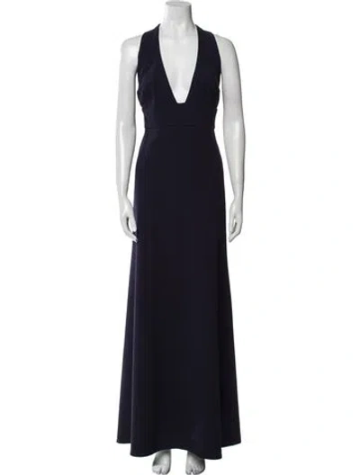 Pre-owned Watters V-neck Long Dress W/ Tags In Blue