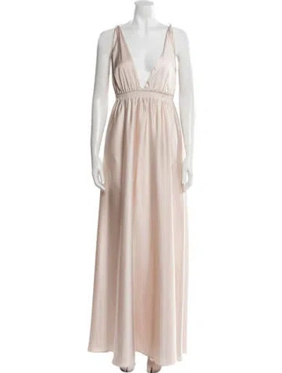 Pre-owned Watters V-neck Long Dress W/ Tags In Neutral