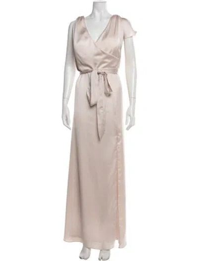 Pre-owned Watters V-neck Long Dress W/ Tags In Neutrals