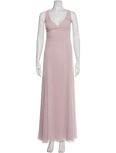 Pre-owned Watters V-neck Long Dress W/ Tags In Pink