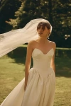 Watters Willowby By  Ember V-neck Drop-waist Dupioni Wedding Gown In White