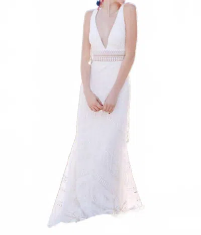 Watters Woodrose Cutout Back Bridal Gown In Ivory/ivory In White