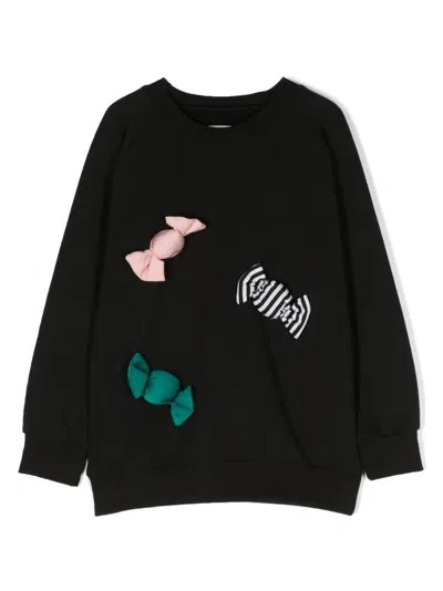 Wauw Capow By Bangbang Kids' Appliqué-detail Organic Cotton Sweatshirt In Black