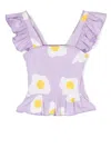 Wauw Capow By Bangbang Beatrix Egg-print Sleeveless Top In Purple