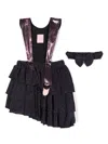 Wauw Capow By Bangbang Bird Frill Dress Set In Black
