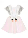 Wauw Capow By Bangbang Bird Girl Frill Sequin Dress In White