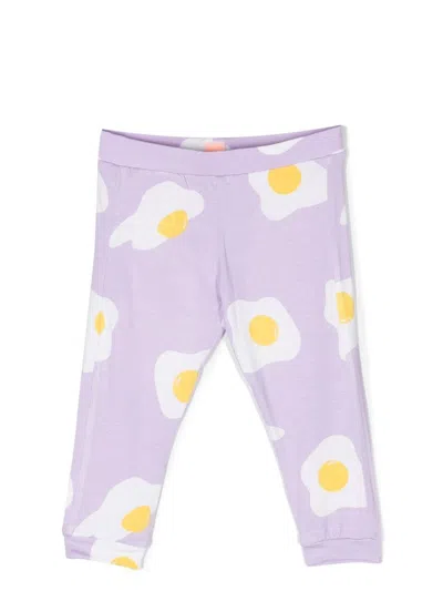 Wauw Capow By Bangbang Babies' Camille Egg-motif Leggings In Purple