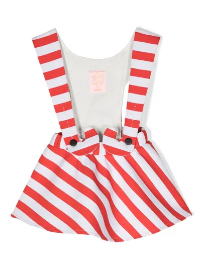 Wauw Capow By Bangbang Kids' Candy Girl Striped Cotton Dress In Red
