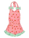 Wauw Capow By Bangbang Cherry-print Playsuit In Pink