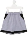 Wauw Capow By Bangbang Ciao Contrast-panel Shorts In Grey