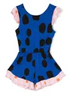 Wauw Capow By Bangbang Columbia Spot-print Playsuit In Blue