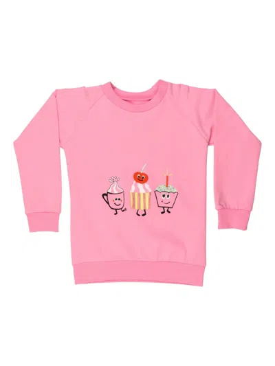 Wauw Capow By Bangbang Babies' Dancing Dessert Sweatshirt In Pink