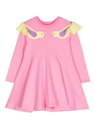 Wauw Capow By Bangbang Kids' Dominika Motif-embroidered Dress In Pink