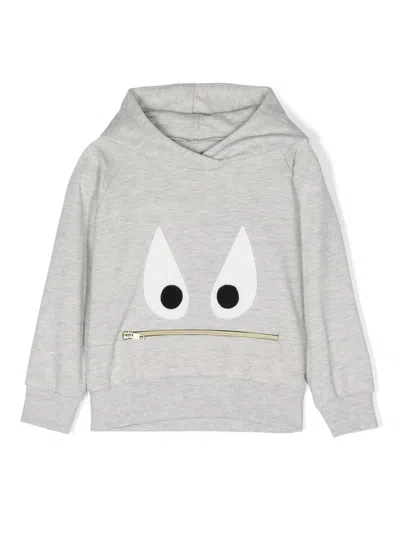 Wauw Capow By Bangbang Kids' Dragon Dean Mélange Hoodie In Grey