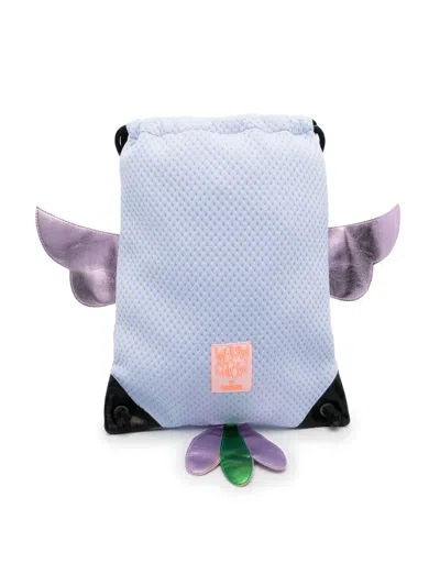 Wauw Capow By Bangbang Kids' Drawstring Bird Backpack In Blue