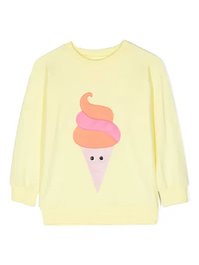 Wauw Capow By Bangbang Kids' Evan Ice Cream-patch Sweatshirt In Yellow