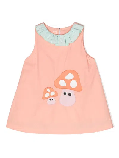 Wauw Capow By Bangbang Kids' Forest Friends Cotton Dress In Orange