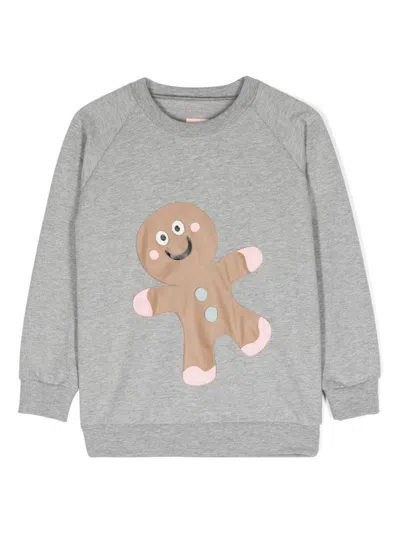 Wauw Capow By Bangbang Kids' Gingerbread Mélange Sweatshirt In Grey