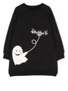 Wauw Capow By Bangbang Happy Ghost Cotton Jumper Dress In Grey