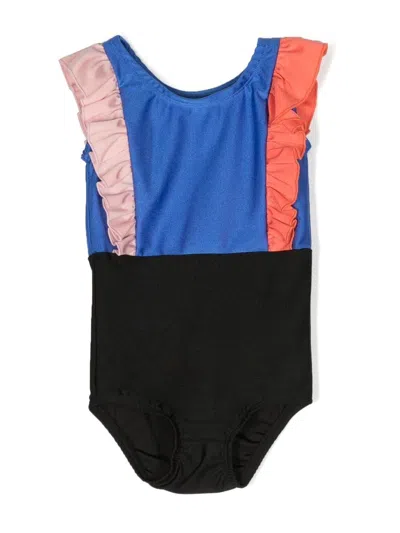 Wauw Capow By Bangbang Kids' Harper Blue Ruffled Swimsuit
