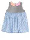 Wauw Capow By Bangbang Hibiscus Embroidered Sleeveless Dress In Blue