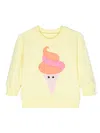 Wauw Capow By Bangbang Ice Cream-patch Cotton Sweatshirt In Yellow