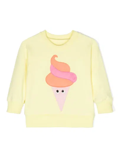 Wauw Capow By Bangbang Babies' Ice Cream-patch Cotton Sweatshirt In Yellow