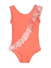 Wauw Capow By Bangbang India Ruffled Swimsuit In Orange