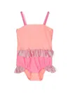 Wauw Capow By Bangbang Ines Ruffled Swimsuit In Orange