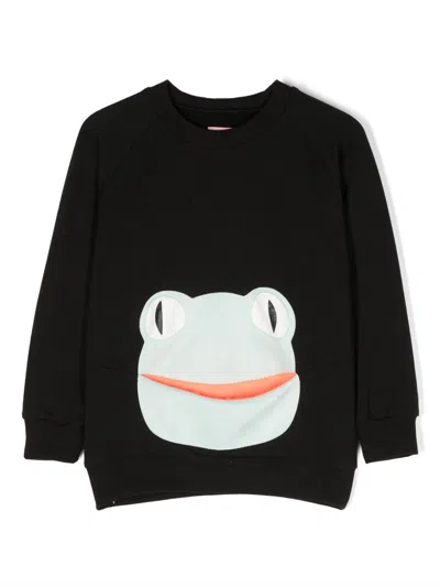 Wauw Capow By Bangbang Kids' Johnny Jelly Patch-detail Sweatshirt In Black