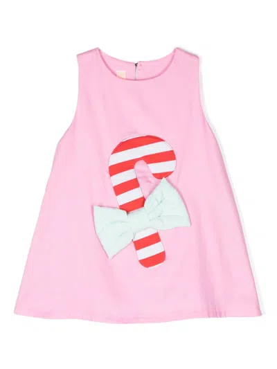 Wauw Capow By Bangbang Kids' Kringle Bow-detail Dress In Pink