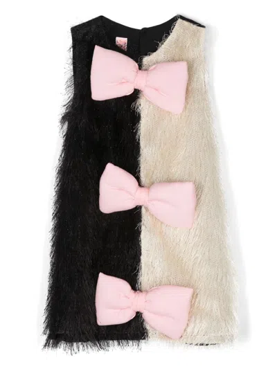 Wauw Capow By Bangbang Kids' Lily Yin Yang Fringed Dress In White